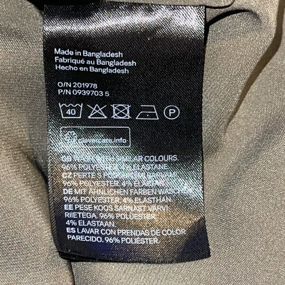 H&M Olive Green Satin Button Down Blouse - Picture 4 of 4